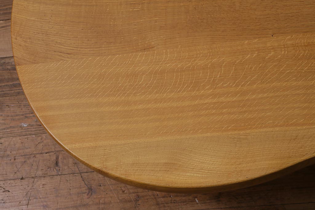 中古　飛騨産業　キツツキ　森のことば　SN118T　ロータイプ　ビーンズ型リビングテーブル(センターテーブル、ローテーブル)(定価約15万4千円)(R-040164)