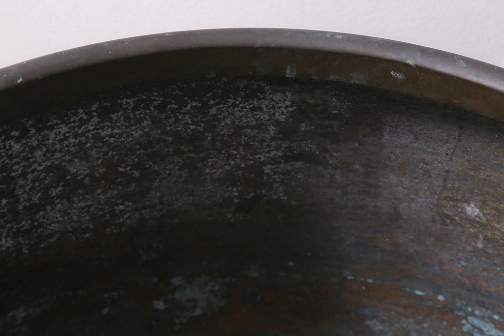 アンティーク雑貨　骨董　大正昭和初期　特大　銅火鉢　上手物(R-040190)