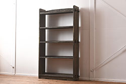アンティーク家具　レトロ家具　味のある色合いの本棚(オープンラック、飾り棚、ブックシェルフ)(R-040227)