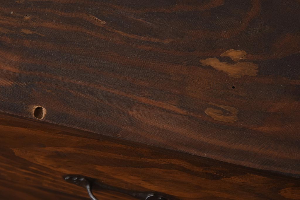 アンティーク家具　大正昭和初期　味わい深い木の風合いが魅力のパタパタ収納棚(6段タイプ)(下駄箱)(R-040246)