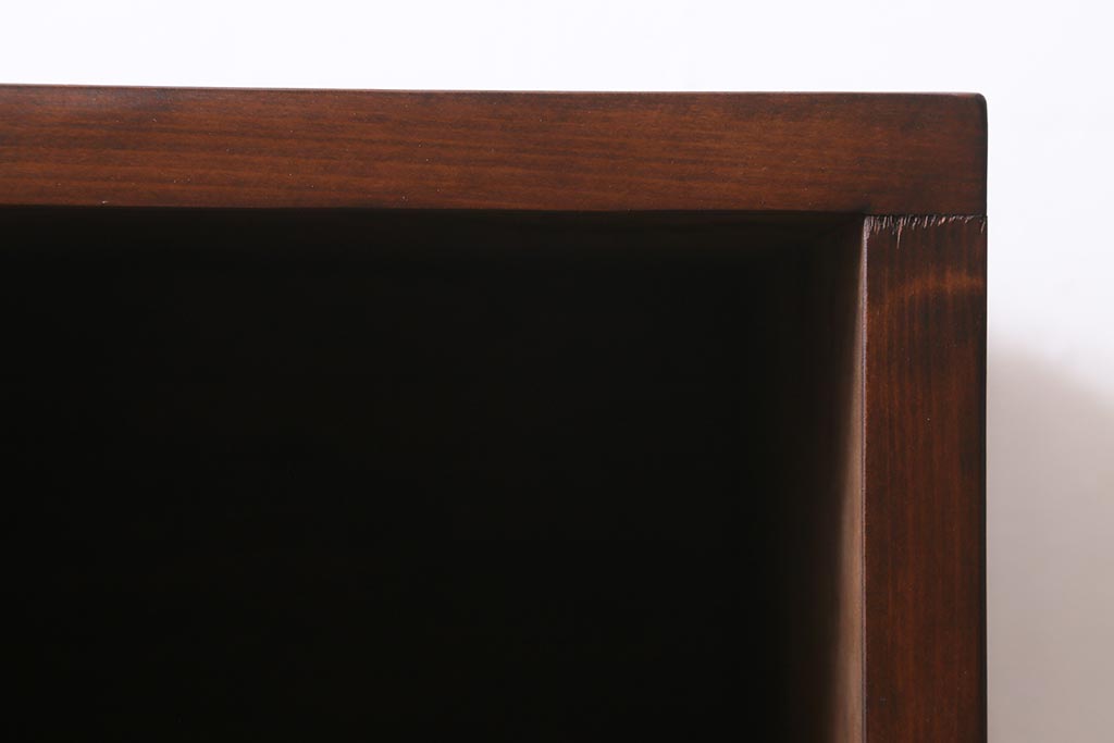 ラフジュ工房オリジナル　古材使用　リメイク家具　濃い色味が素敵なパタパタ扉付きキャビネット(収納棚)(R-040253)