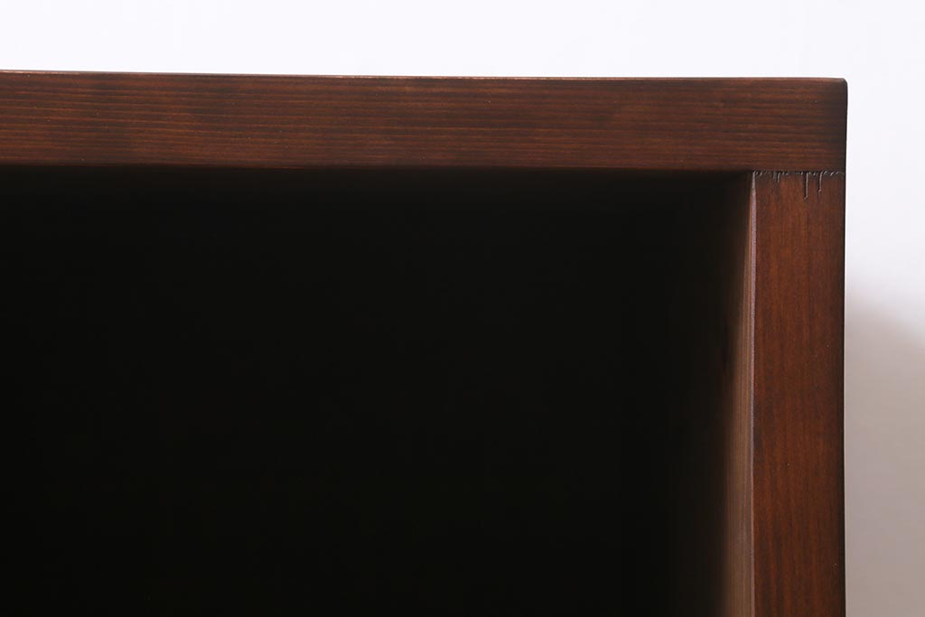 ラフジュ工房オリジナル　古材使用　リメイク家具　パタパタ扉　ディスプレイを楽しめるキャビネット(収納棚、リビングボード)(R-040254)