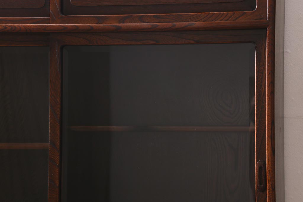 中古　高級品　工芸家具　ケヤキ材　漆塗り　しっとりとした佇まいの上品な茶箪笥(定価48万円)(飾り棚、収納棚)(R-040295)