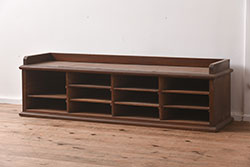 アンティーク家具　シンプルなデザインのレトロなオープンラック(棚、上置棚)(R-040305)