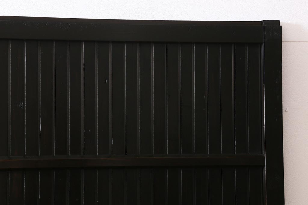アンティーク建具　明治大正期　モダンな雰囲気漂う平格子戸2枚セット(建具、引き戸、玄関戸)(R-040399)