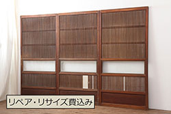 アンティーク建具　高級品!!屋久杉の鶉杢(うずらもく)が堪能できる贅沢な縦桟板戸扉1枚(木製扉、ドア)(R-065567)