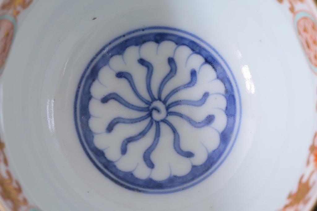 アンティーク雑貨　江戸期　上手物　色絵　向付(蕎麦猪口、湯呑)(R-040484)