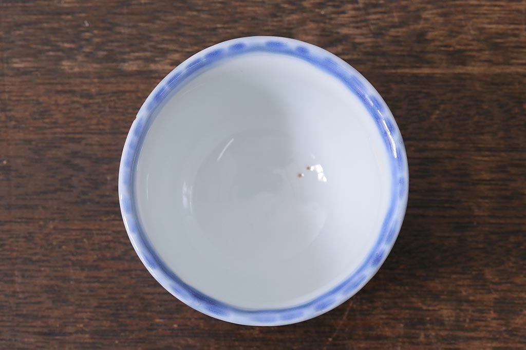 古民具・骨董　江戸期　伊万里　染付蕎麦猪口2個セット(向付、和食器)(R-040497)