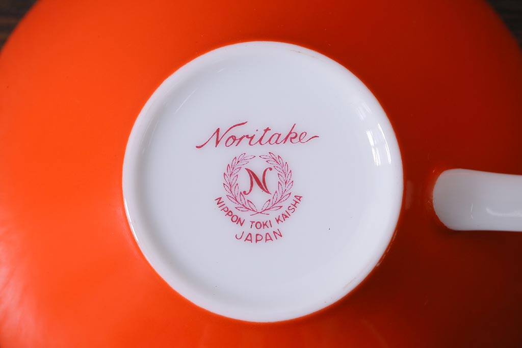未使用品　昭和中期　古いノリタケ(Noritake、日陶)　カップ&ソーサー6客セット　箱付(コーヒーカップ、洋食器)(R-040506)