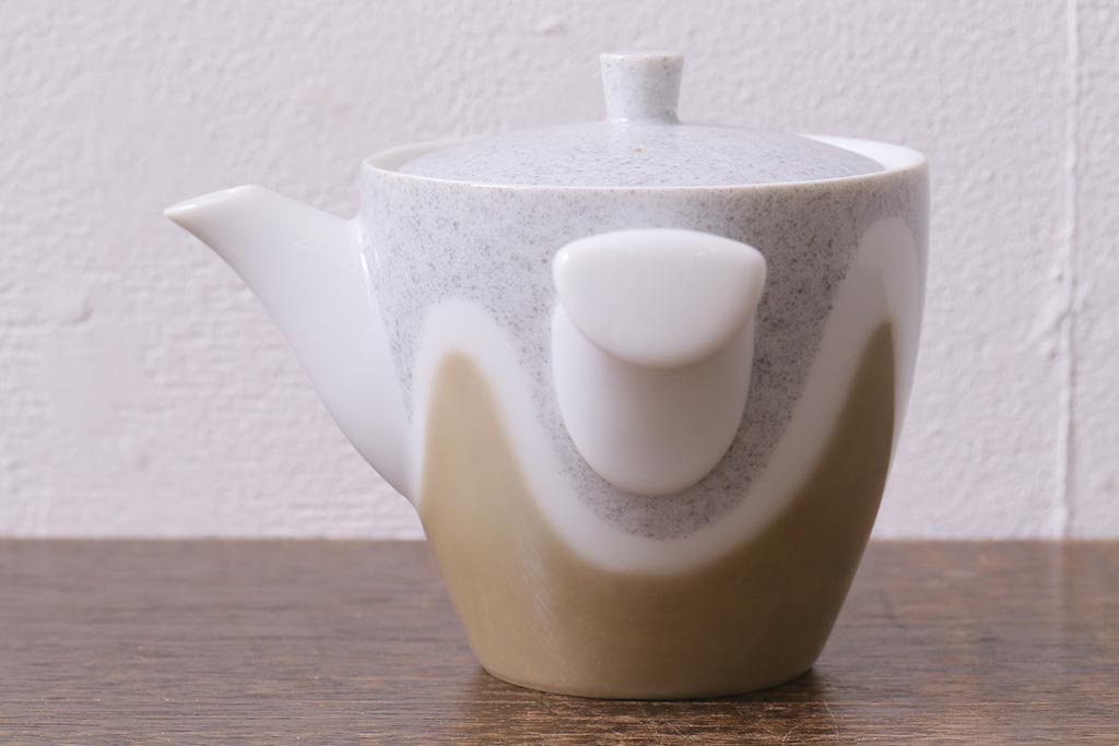 未使用品　昭和中期　古いノリタケ(Noritake、日陶)　急須・湯呑6客・菓子鉢セット　箱付(湯のみ、茶器揃)(R-040507)