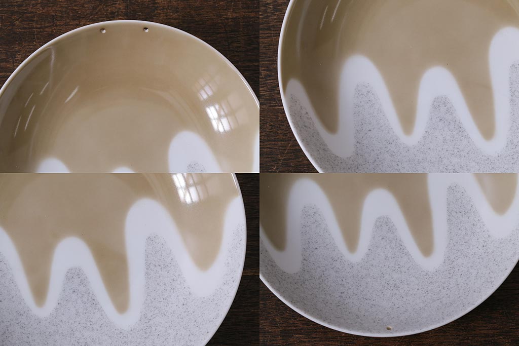 未使用品　昭和中期　古いノリタケ(Noritake、日陶)　急須・湯呑6客・菓子鉢セット　箱付(湯のみ、茶器揃)(R-040507)