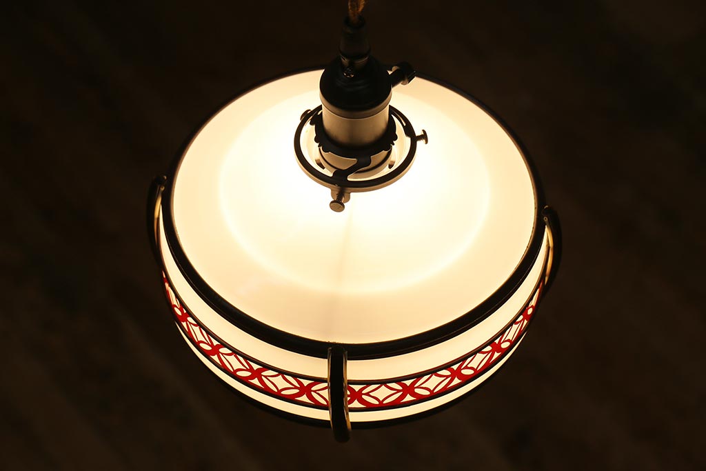 アンティーク照明　七宝文様　和の雰囲気高まるペンダントライト(天井照明)(R-040545)