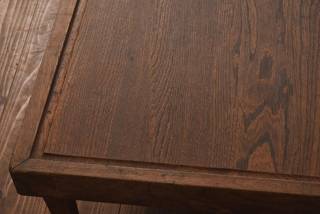 レトロ家具　大正昭和初期　栓材　古い木の質感が味わい深い角ちゃぶ台(折りたたみテーブル、座卓、ローテーブル)(R-040564)