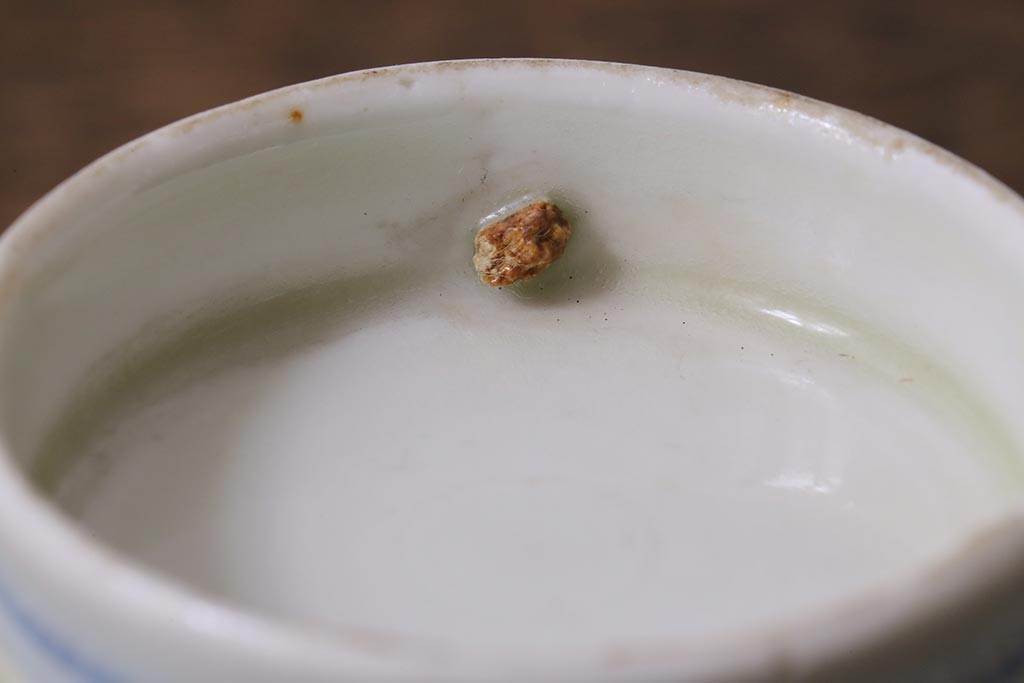 アンティーク雑貨　幕末明治期　伊万里焼　色絵蓋茶碗2客セット(蓋付茶碗、和食器)(R-040573)