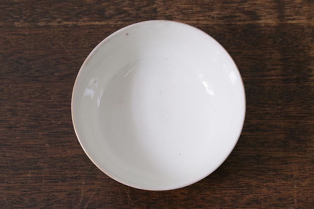 アンティーク雑貨　幕末明治期　伊万里焼　色絵蓋茶碗5客セット(蓋付茶碗、和食器)(R-040574)