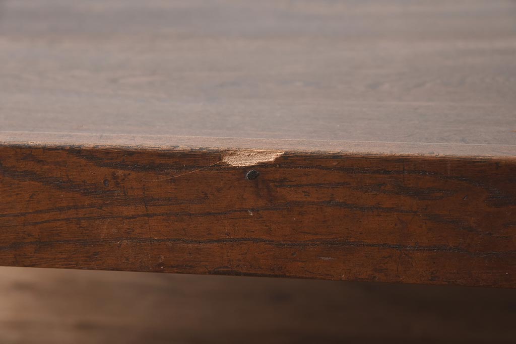 アンティーク家具　和製アンティーク　大正昭和初期　栓材　味わい深い木味が魅力のちゃぶ台(折りたたみテーブル、座卓、ローテーブル)(R-040641)