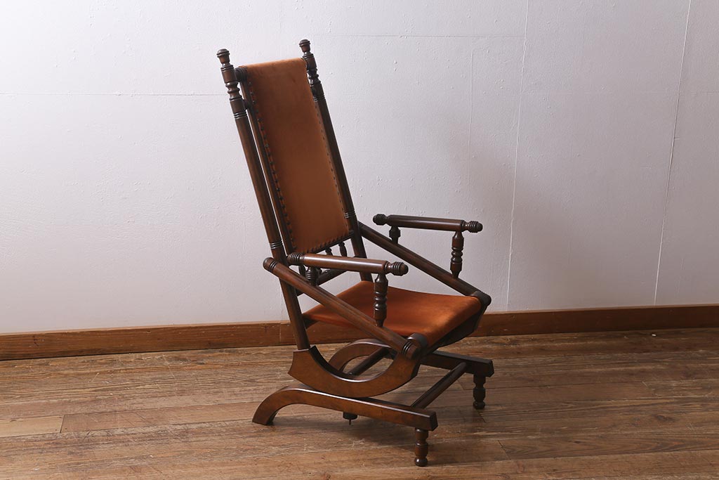 中古　松本民芸家具　D型　ロッキングチェア(アームチェア、揺り椅子)(R-040678)