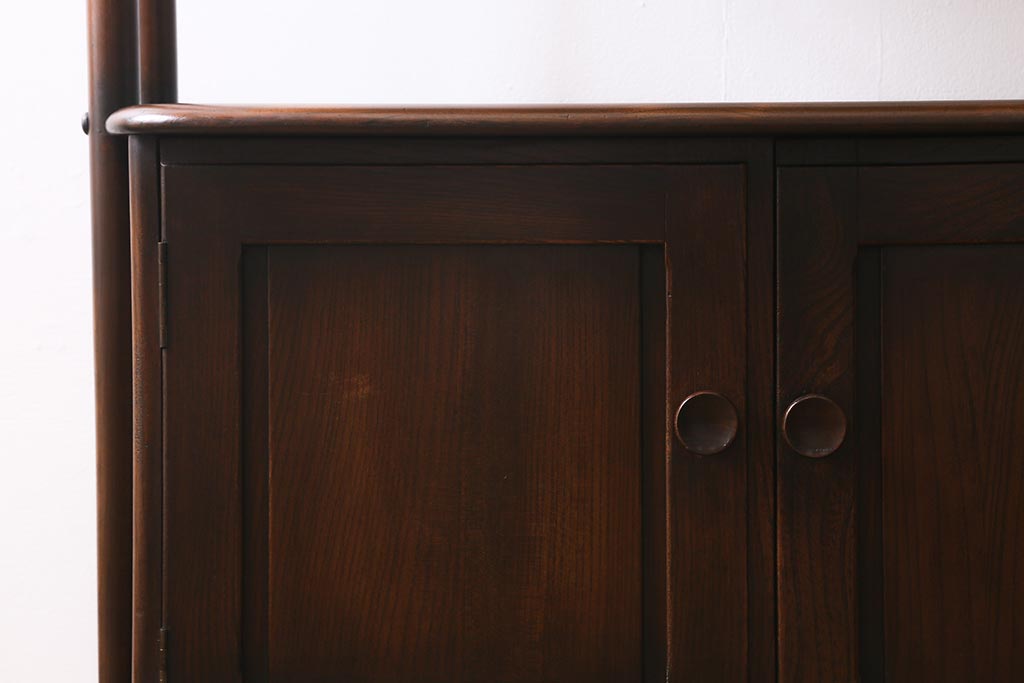 ヴィンテージ家具　イギリスビンテージ　ERCOL(アーコール)　落ち着いた木色のルームディバイダー(飾り棚、ラック)(R-040682)