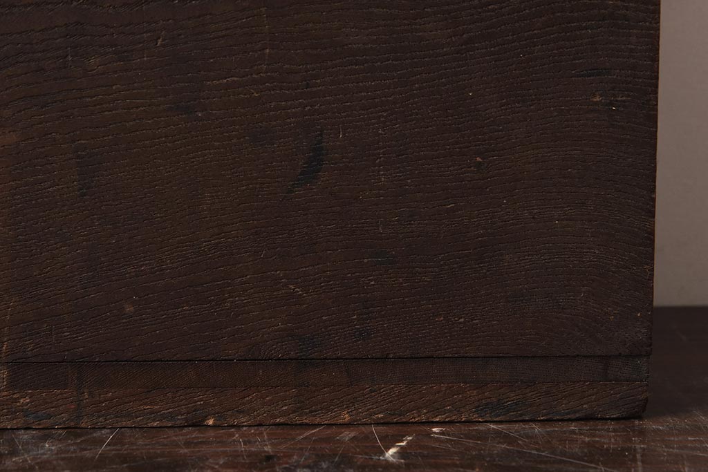 アンティーク雑貨　明治大正期　栗材　古い木の質感が魅力の硯箱(小物入れ、小引き出し、収納箱)(R-040713)