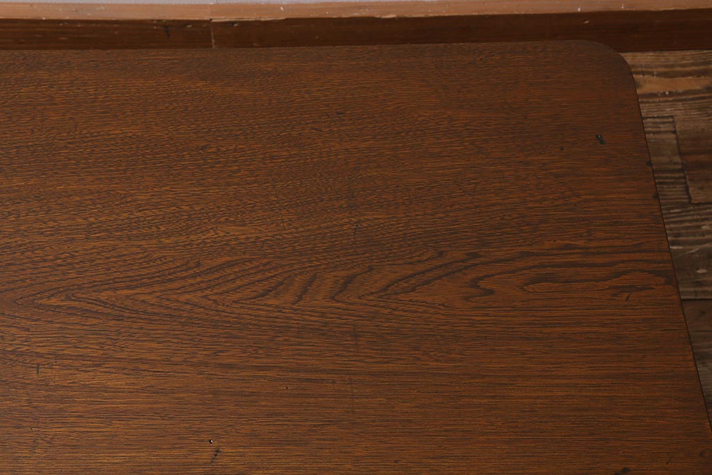 レトロ家具　昭和中期　栓材　味わい深い木肌が魅力の角ちゃぶ台(折りたたみテーブル、座卓、ローテーブル)(R-040732)