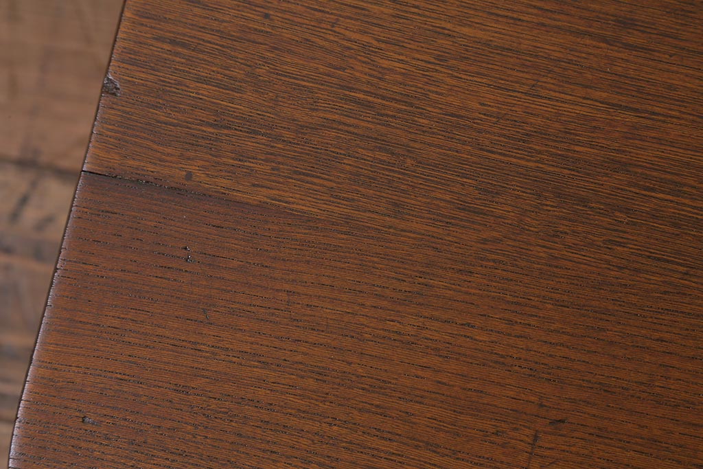 レトロ家具　昭和中期　栓材　味わい深い木肌が魅力の角ちゃぶ台(折りたたみテーブル、座卓、ローテーブル)(R-040732)