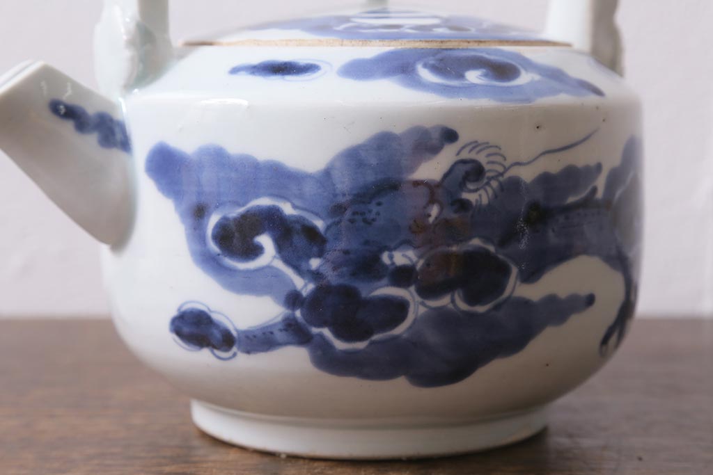 江戸中期　古伊万里　雲龍文　染付　銚子(急須、水注)(R-040741)