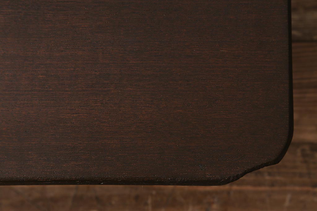 レトロ家具　昭和初期　栓材　素朴な雰囲気が魅力の角ちゃぶ台(折りたたみテーブル、座卓、ローテーブル)(R-040774)