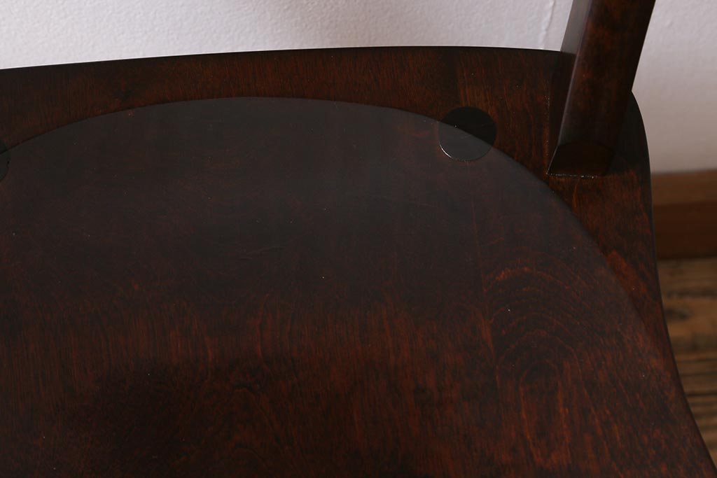 中古　松本民芸家具　#49型A　クラシックな佇まいが魅力的なワイコムチェア(ダイニングチェア、椅子、板座チェア)(R-040780)