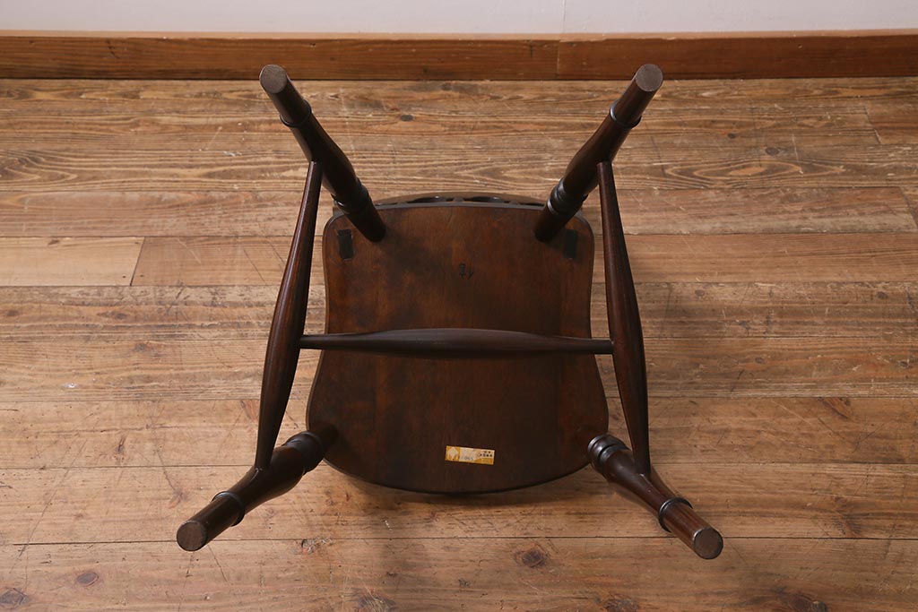 中古　松本民芸家具　#49型A　クラシックな佇まいが魅力的なワイコムチェア(ダイニングチェア、椅子、板座チェア)(R-040780)