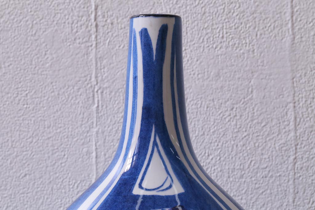 ビンテージ　ROYAL COPENHAGEN(ロイヤルコペンハーゲン)　Tenera(テネラ)　FAJANCE(ファイアンス)　 フラワーベース(花瓶、花器、一輪挿し)(R-040835)