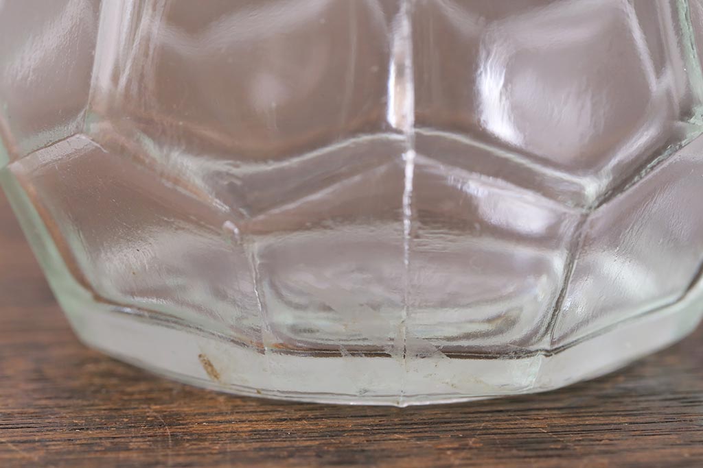 アンティーク雑貨　レトロなガラス調味料入れ2個セット(醤油差し、クルエット、醤油瓶、ガラスビン)(R-040842)