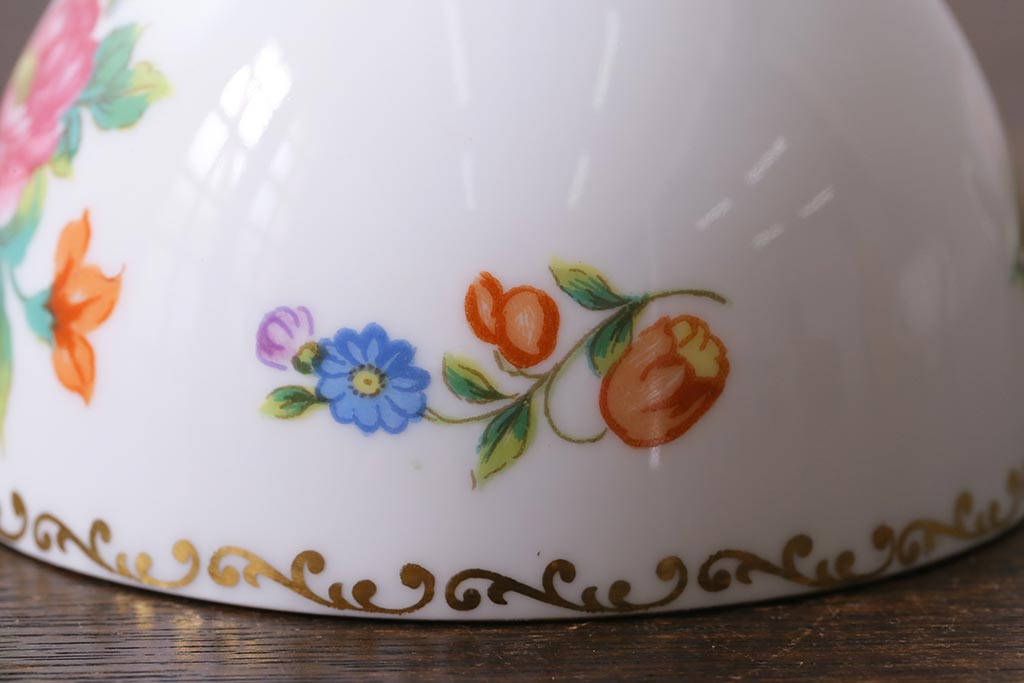 オールドノリタケ(日陶、Noritake、則武)　金彩　アザレア花文カップ&ソーサー・スナックセット、花文カップ&ソーサー(ランチョンセット、洋食器)(R-040851)