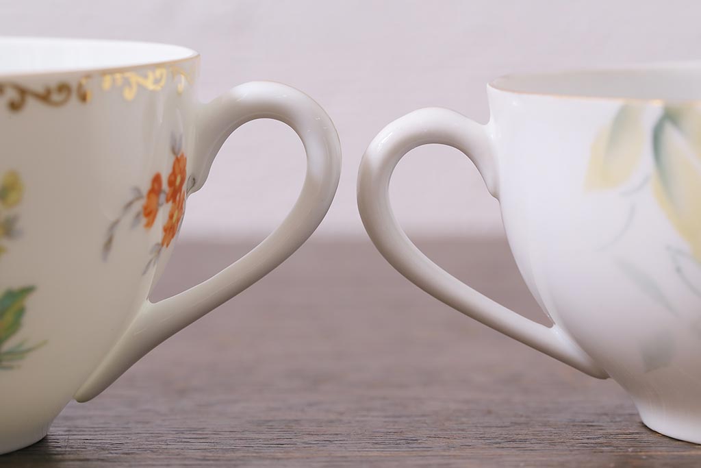 オールドノリタケ(日陶、Noritake、則武)　金彩　アザレア花文カップ&ソーサー・スナックセット、花文カップ&ソーサー(ランチョンセット、洋食器)(R-040851)