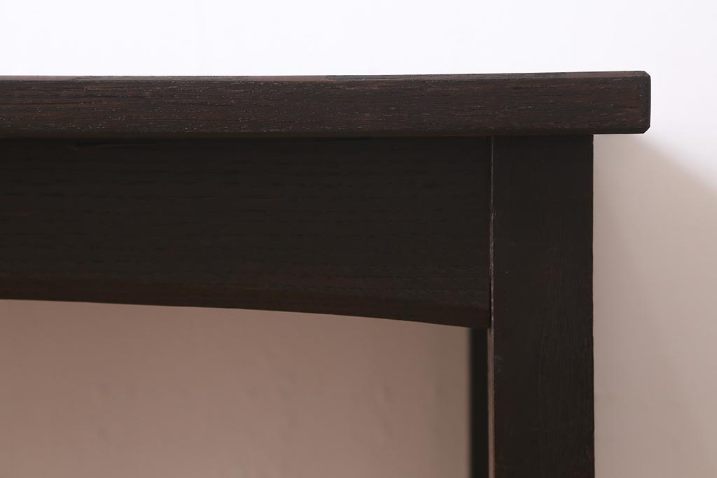 アンティーク家具　和製アンティーク　大正昭和初期　栗材製　ダークトーンがかっこいいサイドテーブル(飾り台、花台、コンソールテーブル)(R-040865)