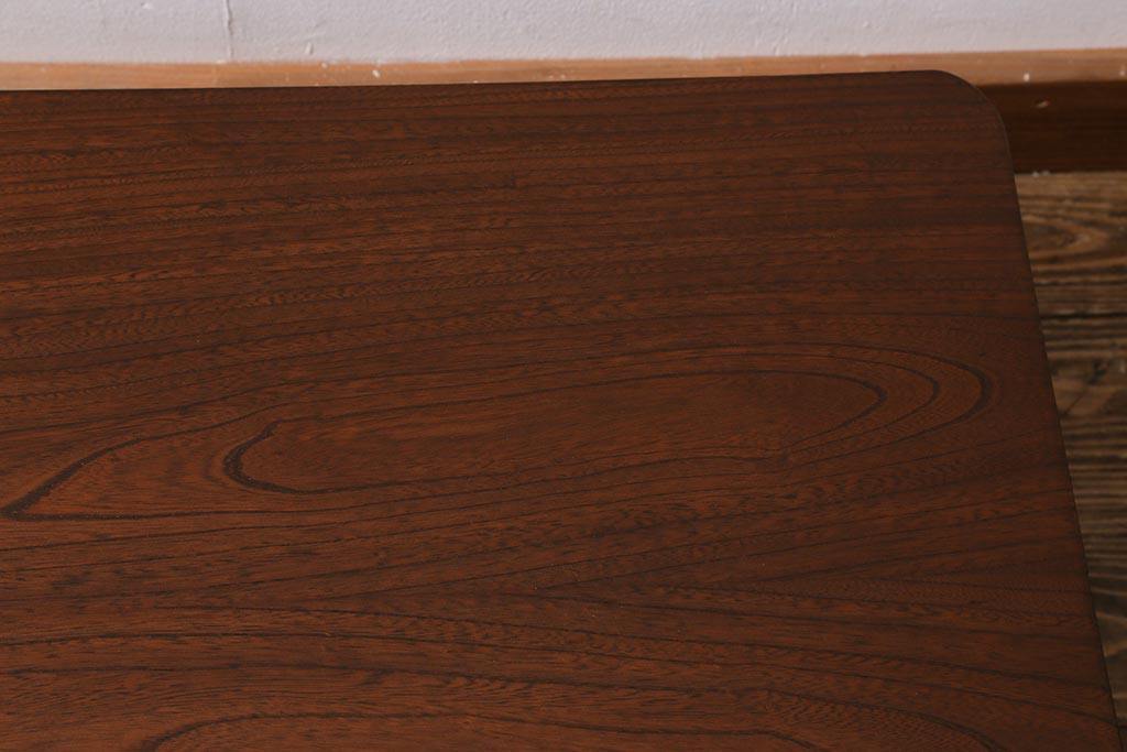 アンティーク家具　和製アンティーク　昭和初期　総ケヤキ材　和の風情を演出する文机(座机、ローテーブル、センターテーブル、座卓)(R-040870)