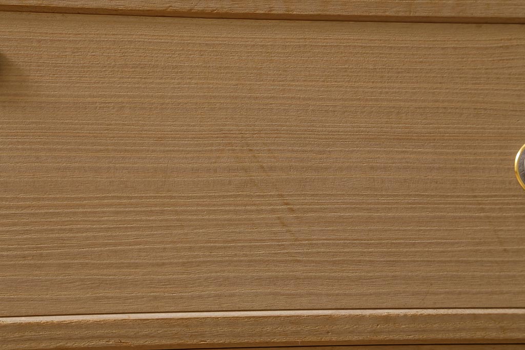 中古　伝統工芸品　加茂総桐箪笥　小袖　明るい木色の整理タンス(総桐たんす、チェスト、引き出し)(定価約52万円)(R-040881)