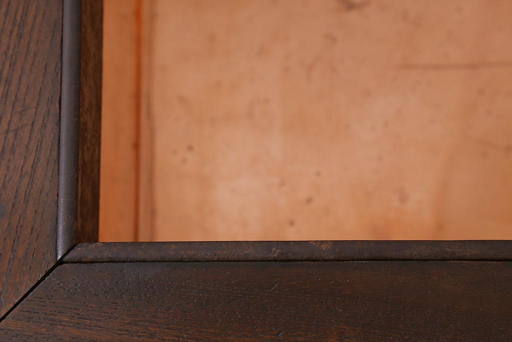 アンティーク　欅(ケヤキ)材・黒柿材　和の風情溢れる関西火鉢(長火鉢、囲炉裏)(R-040882)