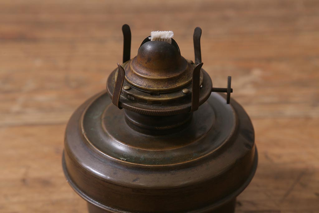 アンティーク雑貨 明治大正 3分芯 銅製油壺が味わいのある吊り下げ
