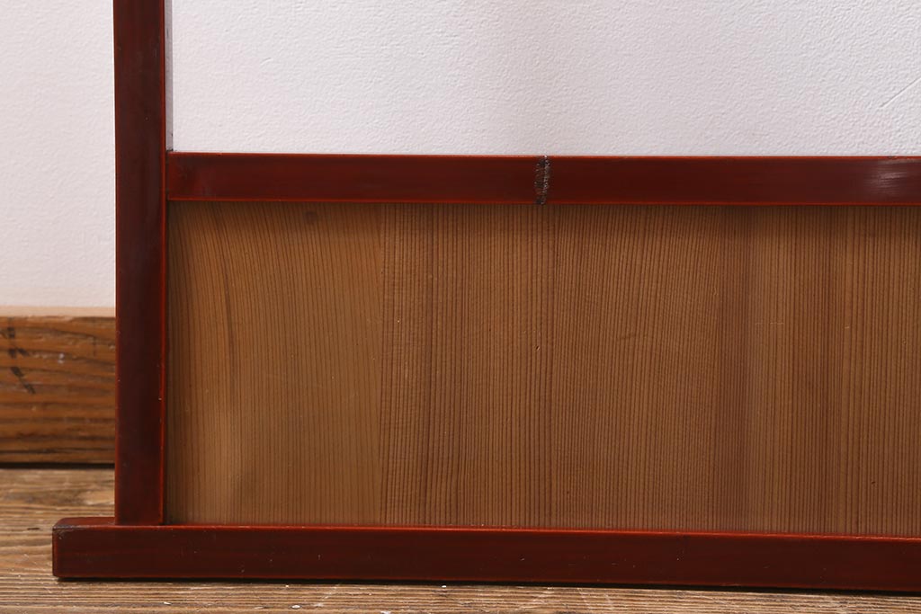 アンティーク家具　春慶塗　和風インテリアにおすすめなフック付きの便利な衣桁(着物掛け、ハンガーラック)(R-040909)