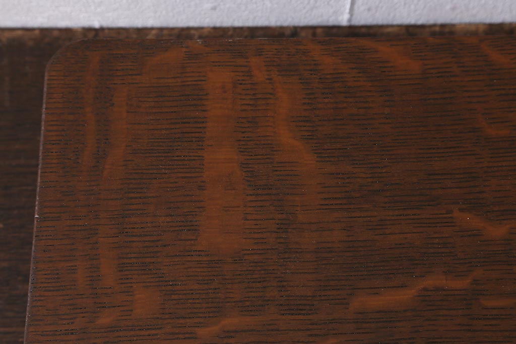 レトロ雑貨　和製アンティーク　ナラ材　独特の木目が味のある花台(飾り台)(R-040915)