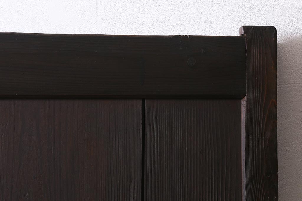アンティーク建具　明治大正期　ヒノキ材　すっきりとした佇まいの蔵戸(玄関戸、引き戸、建具)(R-040933)