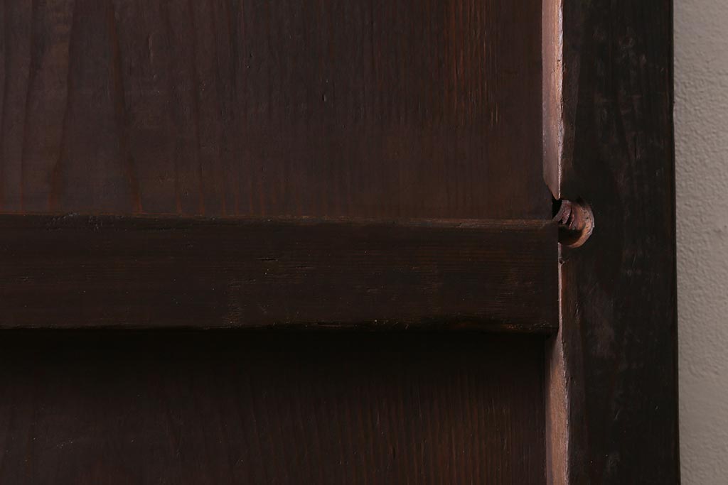 アンティーク建具　明治大正期　ヒノキ材　すっきりとした佇まいの蔵戸(玄関戸、引き戸、建具)(R-040933)