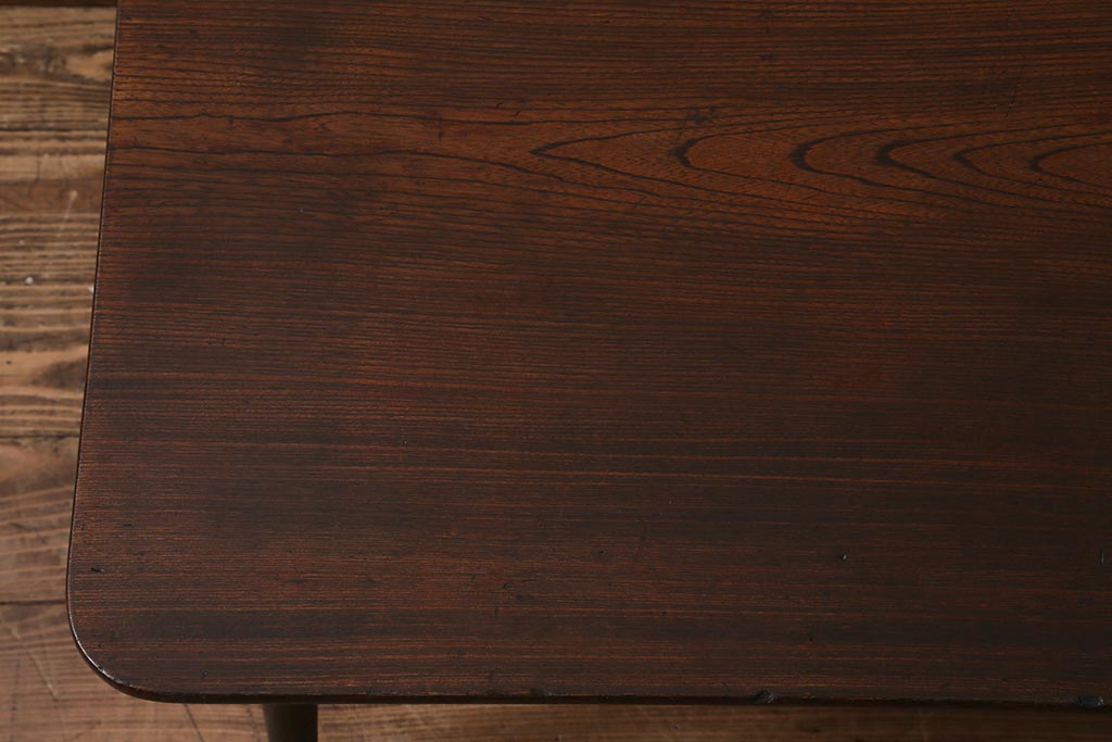 レトロ家具　ちゃぶ台リメイク　栓材　くっきりとした木目が魅力のセンターテーブル(ローテーブル)(R-040934)