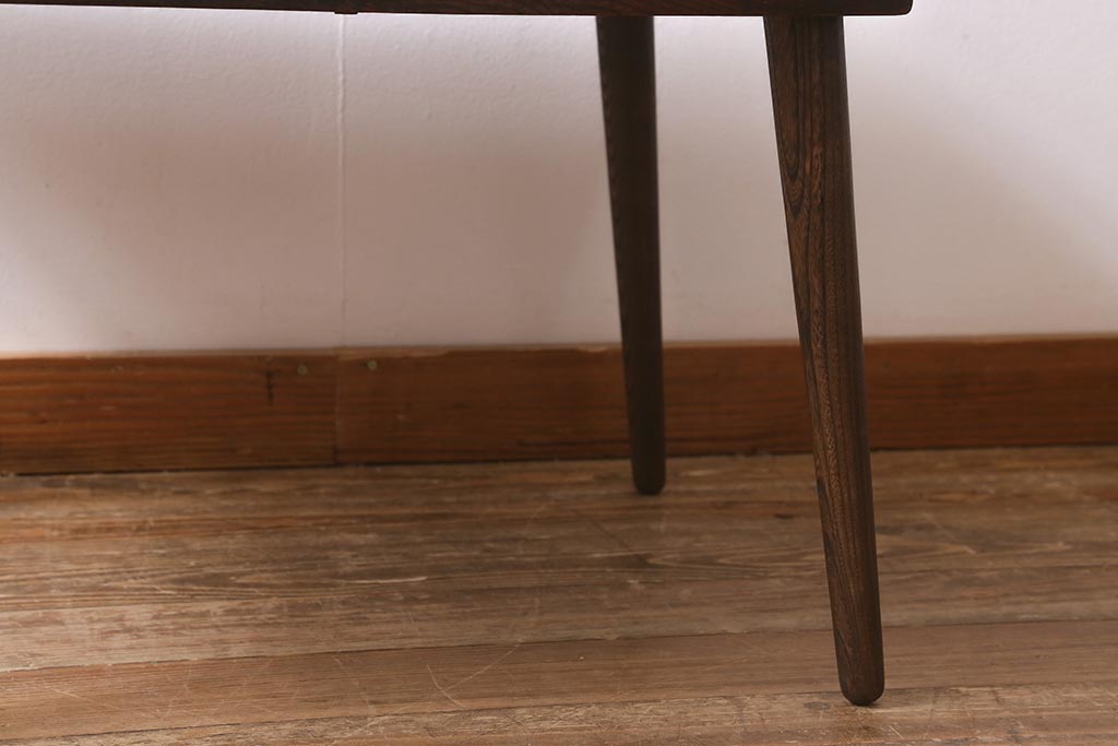 レトロ家具　ちゃぶ台リメイク　栓材　くっきりとした木目が魅力のセンターテーブル(ローテーブル)(R-040934)