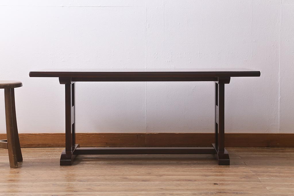 中古　九州民芸家具　シックなデザインが魅力のセンターテーブル(定価約33万円)(リビングテーブル)(R-040940)