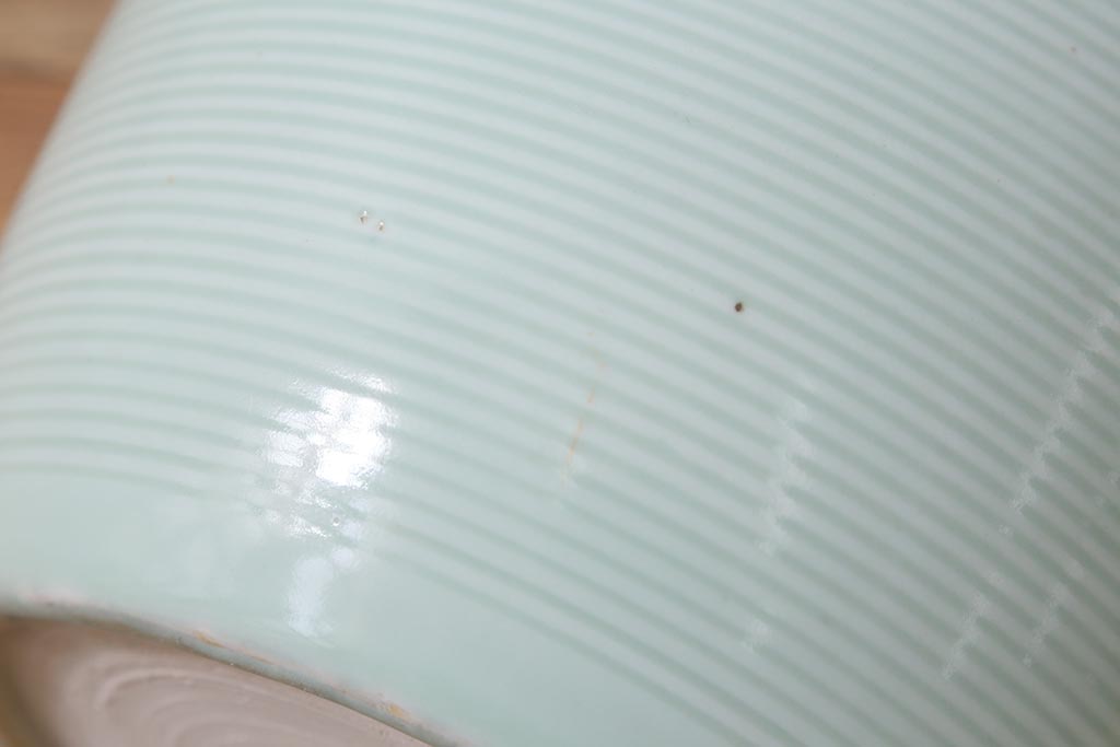 アンティーク雑貨　和製アンティーク　鶴の図　淡い色味が優しげな瀬戸火鉢(鉢カバー)(R-040998)