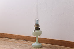 ヴィンテージ雑貨　アメリカ　Aladdin(アラジン)　NU-TYPE Model-B　淡いグリーン　マントルランプ(オイルランプ、照明、ビンテージ)(R-041036)