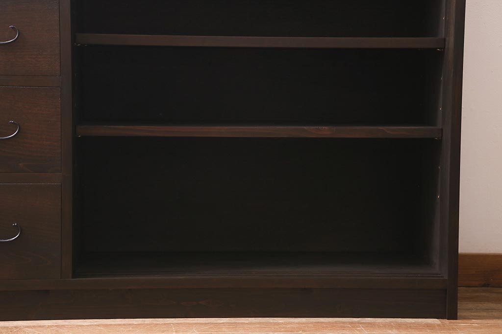 ラフジュ工房オリジナル　古建具リメイク　引き出し付き　障子貼りに組子が映える和モダンなキャビネット(戸棚、リビングボード)(R-041078)