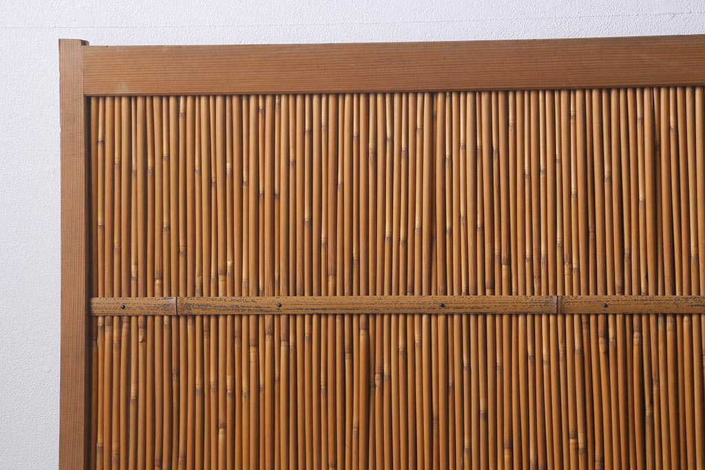 レトロ建具　昭和後期　美品!和の風情を演出してくれる御簾戸4枚セット(戸、簀戸、葭戸、夏障子、夏戸、窓、葦戸)(R-041087)