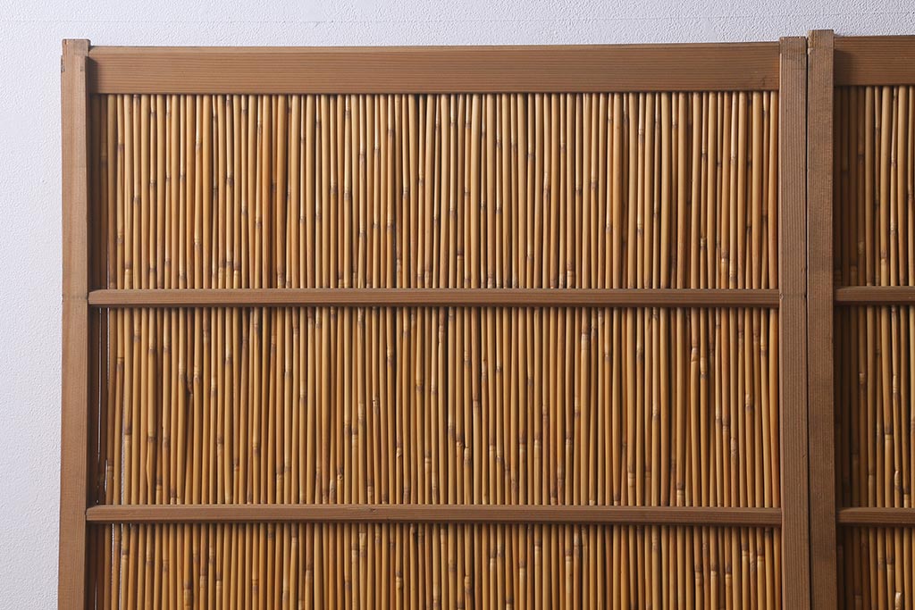 レトロ建具　昭和後期　美品!和の風情を演出してくれる御簾戸4枚セット(戸、簀戸、葭戸、夏障子、夏戸、窓、葦戸)(R-041087)
